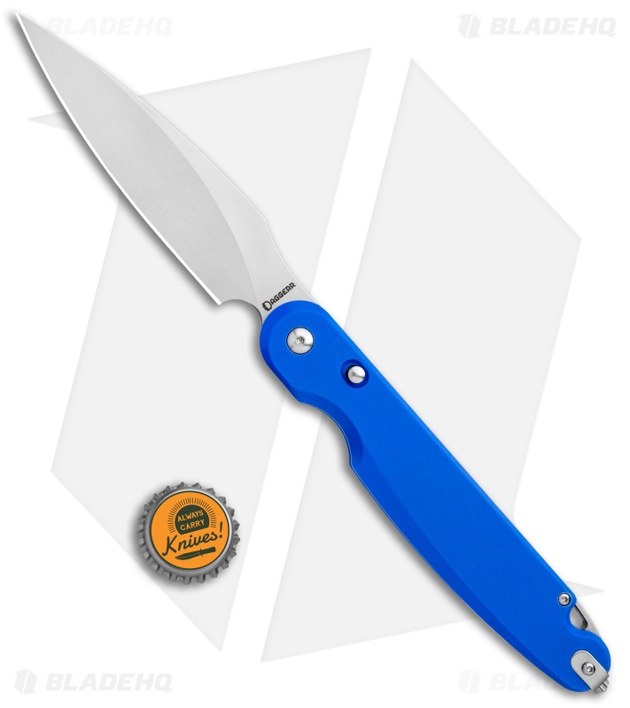 Daggerr Knives Parrot Liner Lock Flipper Knife Blue G10 (4.75" Stonewash)