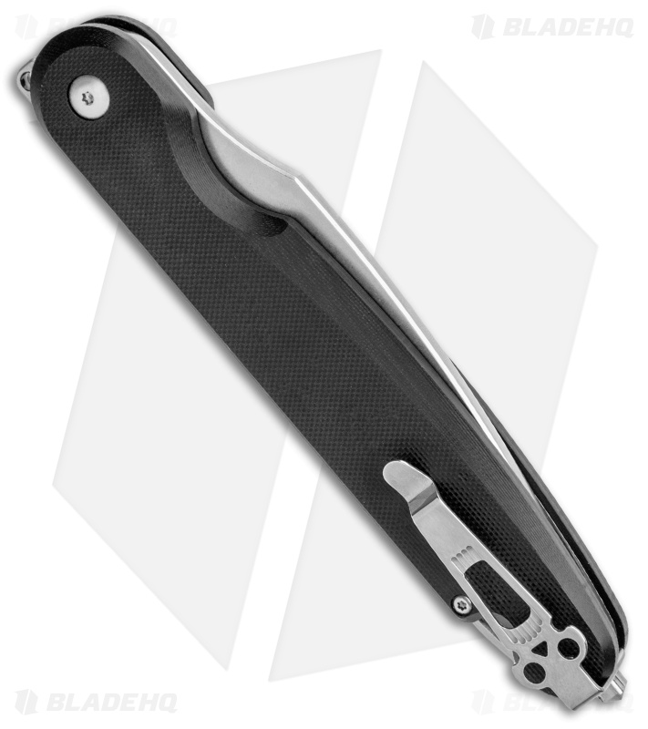 Daggerr Knives Parrot Liner Lock Flipper Knife Black G10 (4.75" Satin) 