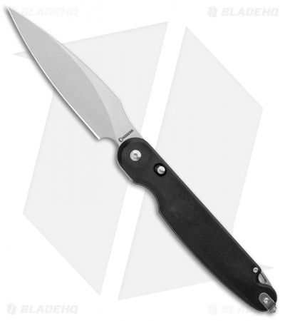 Daggerr Knives Parrot Liner Lock Flipper Knife Black G10 (4.75" Satin) 