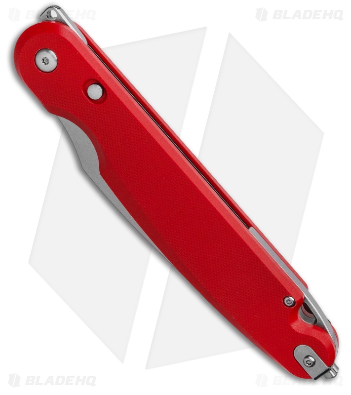 Daggerr Knives Parrot Liner Lock Flipper Knife Red G10 (4.75" Stonewash)