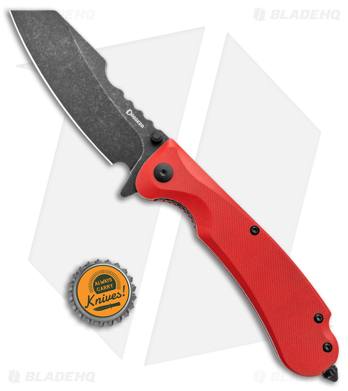 Daggerr Knives Rhino Liner Lock Knife Red G-10 (3.9" Black SW) 