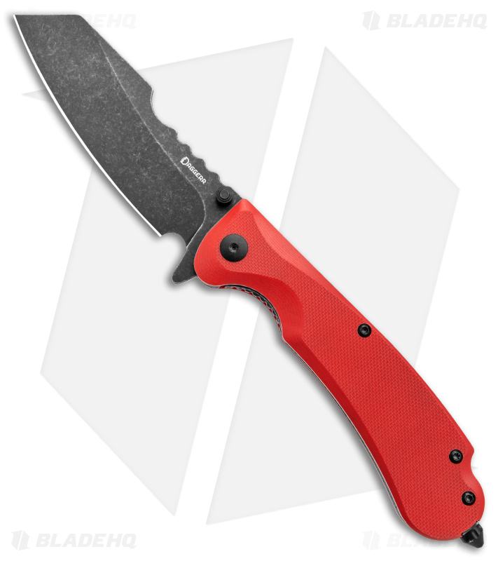 Daggerr Knives Rhino Liner Lock Knife Red G-10 (3.9" Black SW) 