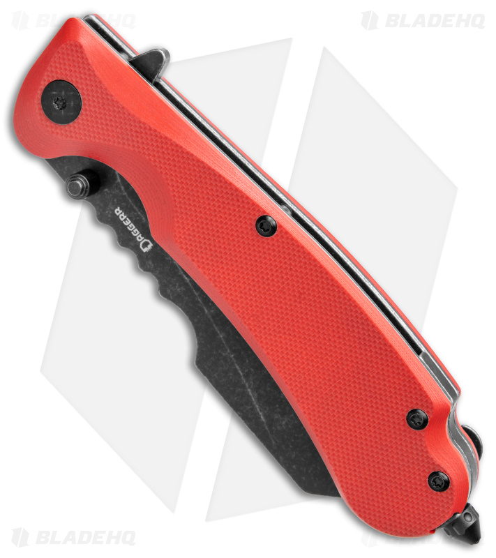 Daggerr Knives Rhino Liner Lock Knife Red G-10 (3.9" Black SW) 