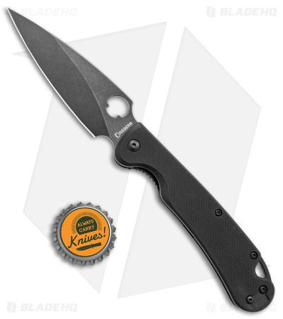 Daggerr Knives Sting Liner Lock Knife Black G-10 (3.9" Black Stonewash D2)