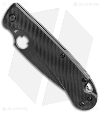 Daggerr Knives Sting Liner Lock Knife Black G-10 (3.9" Black Stonewash D2)