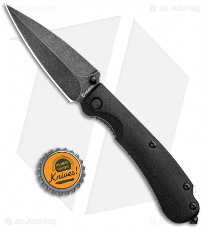Daggerr Knives Urban 2 Frame Lock Knife Black G-10 (3.5" Blackwash D2) U2BW