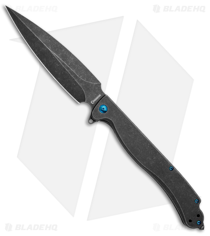Daggerr Knives Vendetta Frame Lock Knife Titanium Black SW (5