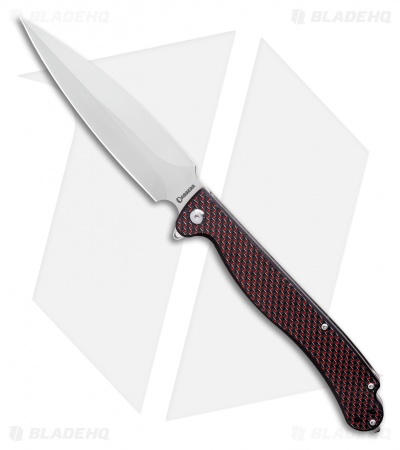 Daggerr Knives Vendetta Frame Lock Knife Carbon Fiber Red Thread (5" Satin)