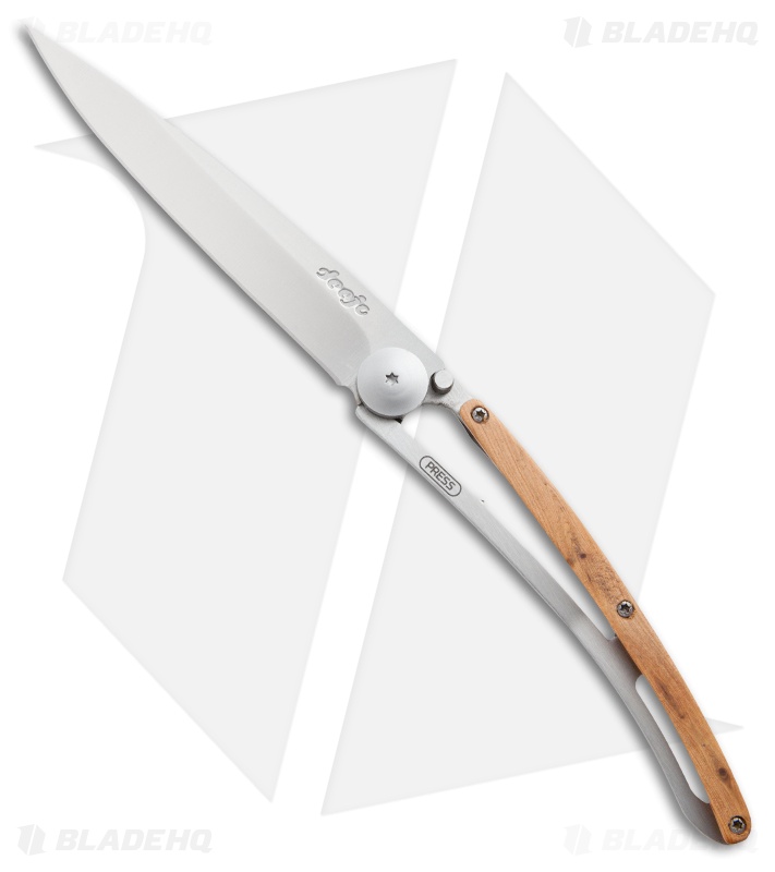 Deejo Wood 37g Ultra-Light Knife Juniper (3.75" Satin)