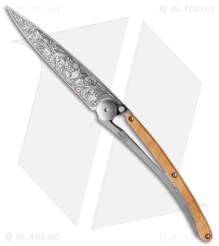 Deejo Art Nouveau Tattoo 37g Ultra-Light Knife Juniper Wood (3.75" Matte)
