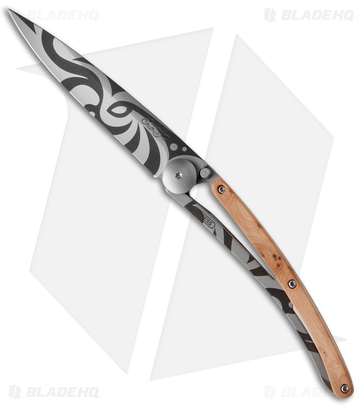 Deejo Maori Tattoo 37g Ultra-Light Knife Juniper Wood (3.75