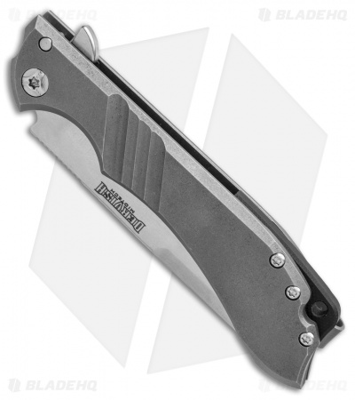 Dervish Alchemy Flipper Midtech Frame Lock Knife Titanium (3.6" Stonewash)