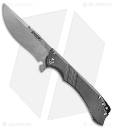 Dervish Alchemy Flipper Midtech Frame Lock Knife Titanium (3.6" Stonewash)