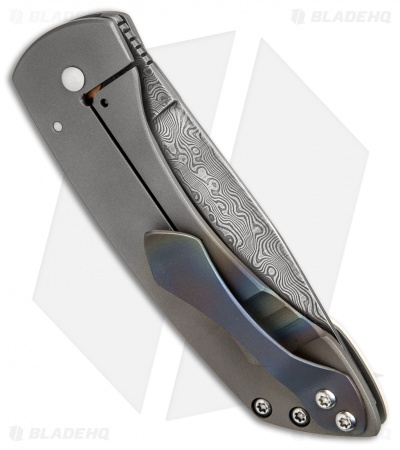 Deviant Blades Buffalo Folding Knife Mammoth Bone w/Ti Bolster (3.7" Damasteel)