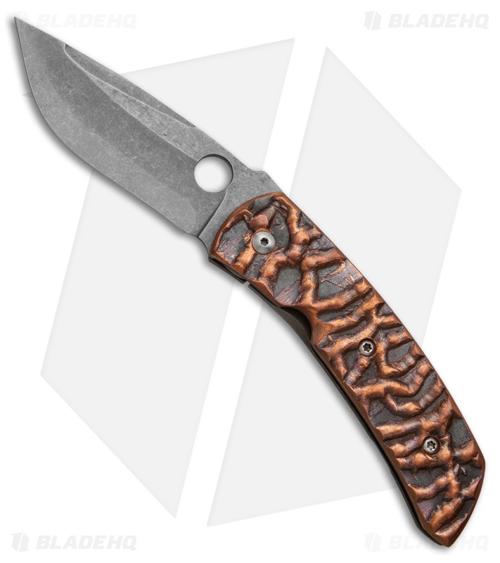 Deviant Blades Modified Curly Textured Bronze Folding Knife (3.7" Bead Blast)