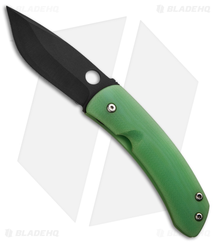 Deviant Blades Curly Friction Folder Jade G-10 Knife (3.25" Black Plain)