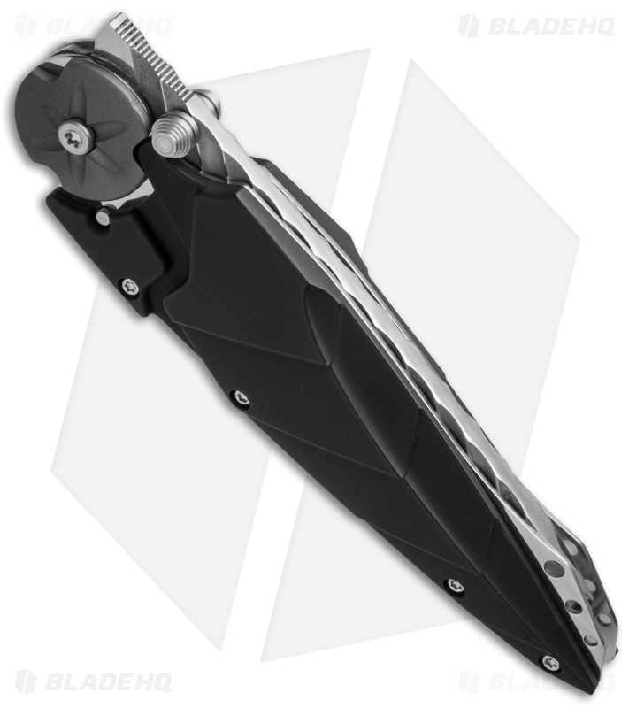 Dew Hara Custom Kabuto Folder Knife Black/Gray - Blade HQ