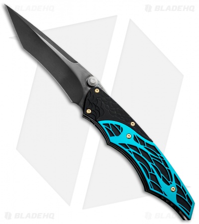 Dew Hara Custom Ni Tactical Liner Lock Knife Black/Green (3.75" Black) Japan