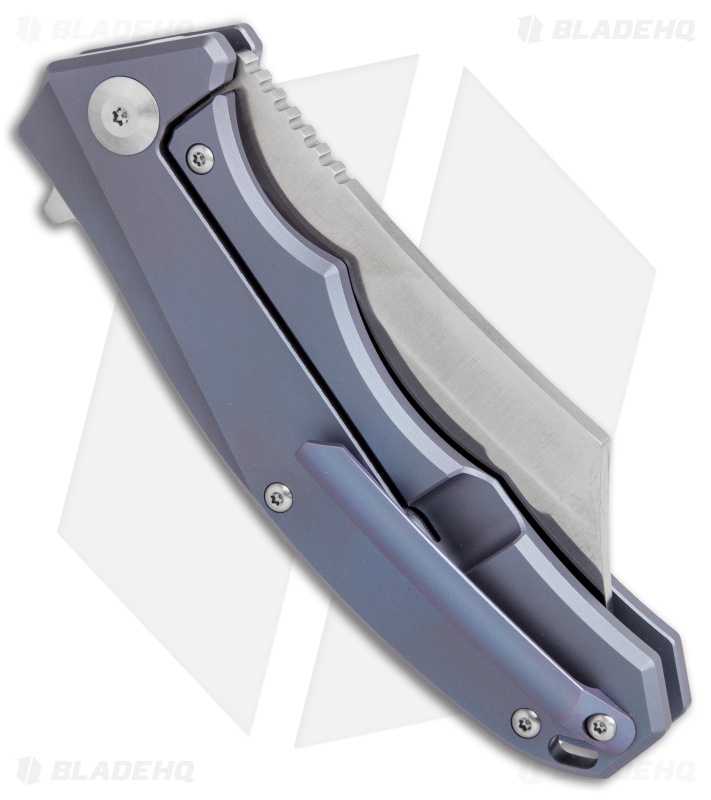 District Knives Apollo Frame Lock Knife Blue Titanium (3.5" Satin) 
