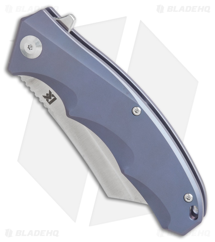 District Knives Apollo Frame Lock Knife Blue Titanium (3.5" Satin) 