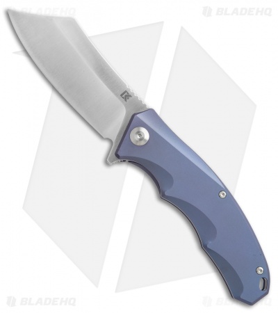 District Knives Apollo Frame Lock Knife Blue Titanium (3.5" Satin) 