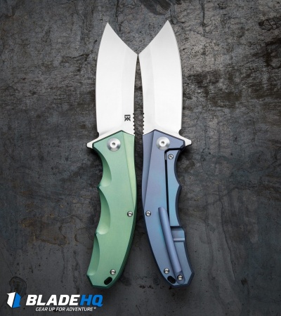 District Knives Apollo Frame Lock Knife Blue Titanium (3.5" Satin) 