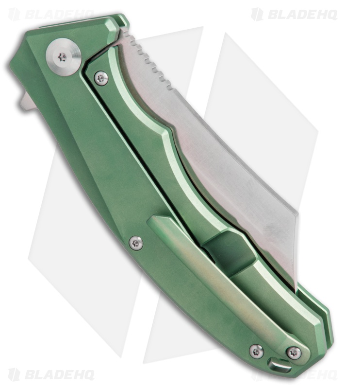 District Knives Apollo Frame Lock Knife Green Titanium (3.5" Satin) 