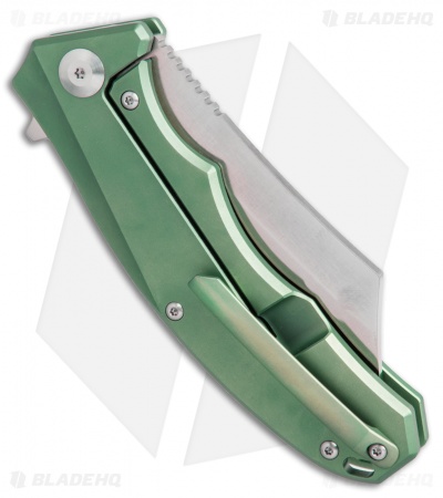District Knives Apollo Frame Lock Knife Green Titanium (3.5" Satin) 
