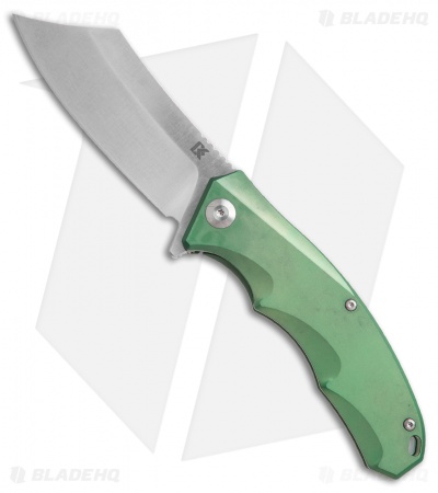 District Knives Apollo Frame Lock Knife Green Titanium (3.5" Satin) 