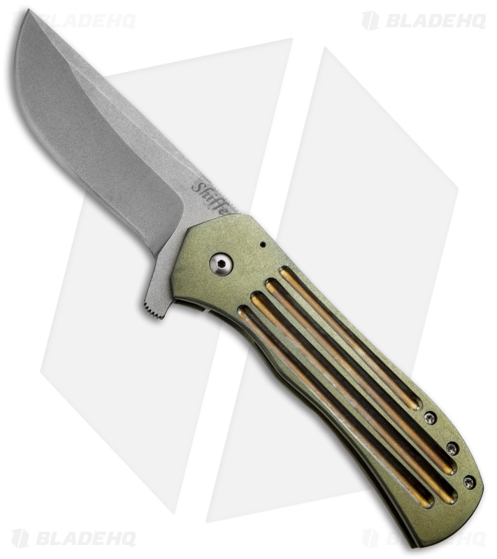Doc Shiffer Custom Recon Knife Green Anodized Titanium (3.5" Stonewashed)