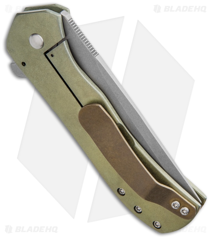 Doc Shiffer Custom Recon Knife Green Anodized Titanium (3.5" Stonewashed) Blade HQ