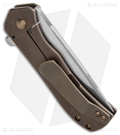 Doc Shiffer Custom Recon Knife Double Ano Titanium Flipper (3" Stonewashed)