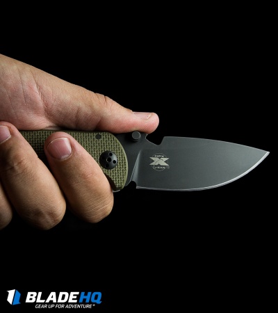 DPx HEST 2.0 Left Handed Knife Survival Blade OD Green G10/Ti (3.25" Black)