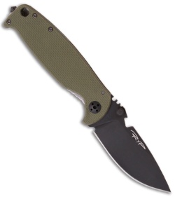 DPx HEST 2.0 Left Handed Knife Survival Blade OD Green G10/Ti (3.25" Black)