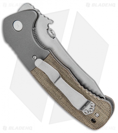Emerson Custom Rendevous Liner Lock Knife OD Green Micarta (3.625" Satin)