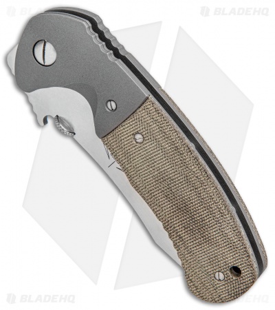 Emerson Custom Rendevous Liner Lock Knife OD Green Micarta (3.625" Satin)