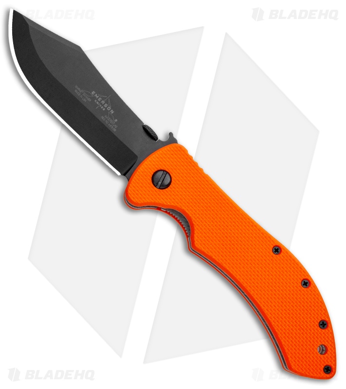 Emerson Market Skinner Liner Lock Knife Orange G10 (3.9" Black) Blade HQ