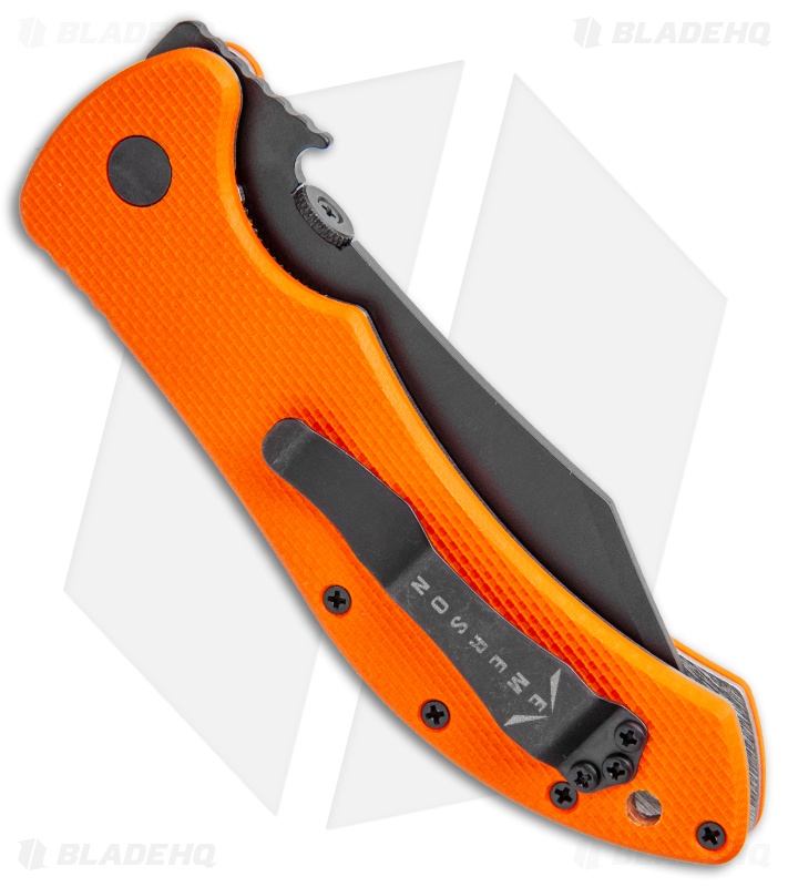 Emerson Market Skinner Liner Lock Knife Orange G-10 (3.9" Black) 