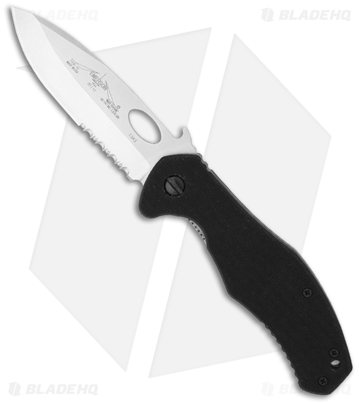 Emerson CQC-10 SFS Wave Knife Black G-10 (3.6" Stonewash Serr)