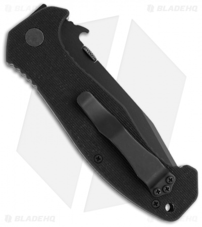 Emerson CQC-15 BTS Knife Tanto w/ Wave (3.9" Black Serr)