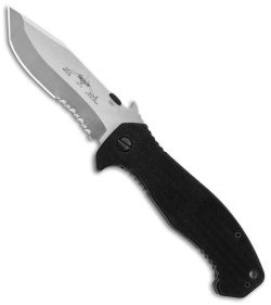 Emerson CQC-15 Liner Lock Knife Tanto Black G-10 (3.9" Satin/SW Serr)