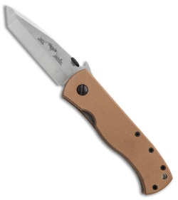 Emerson CQC-7V SF Tanto Knife w/ Wave & Tan G-10 Handle (3.3" Stonewash Plain)