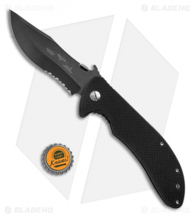 Emerson Iron Dragon Frame Lock Knife Black G-10 (3.75" Black Serr) BTS