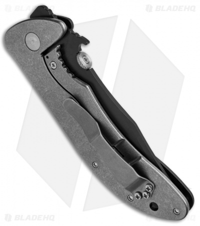 Emerson Iron Dragon Frame Lock Knife Black G-10 (3.75" Black Serr) BTS