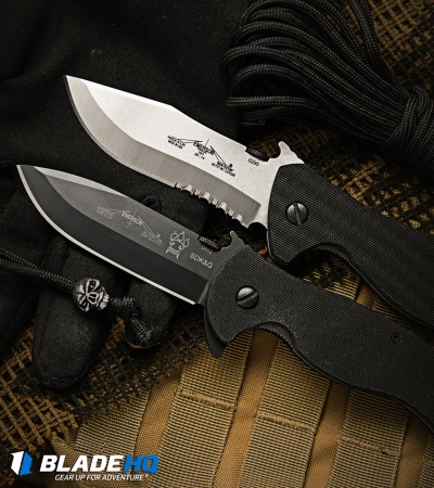 emerson sheepdog vindicator sfs knife rangemaster folding spear serr satin knives flipper point msrp bladehq