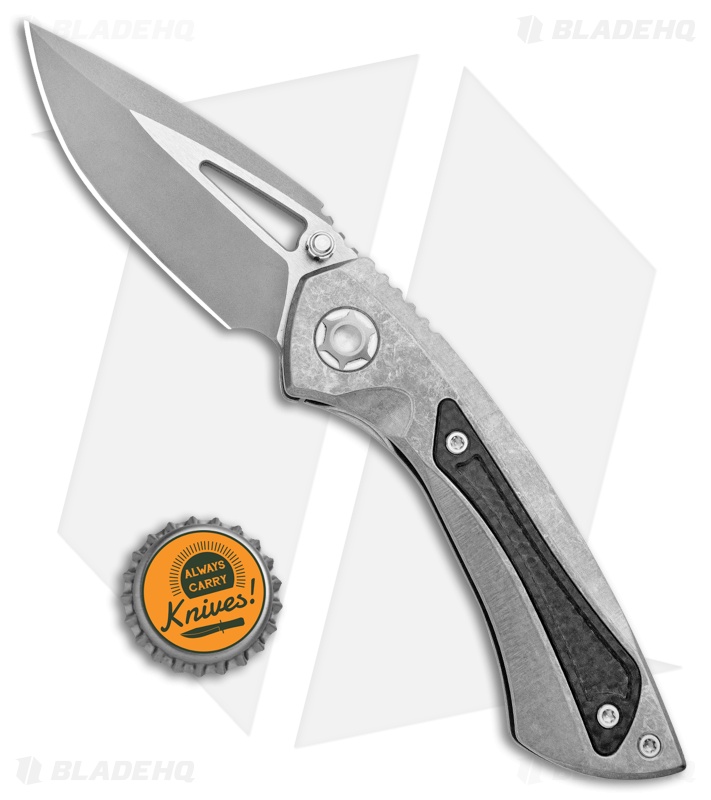 EOS Dorado S Frame Lock Knife Stonewashed/Sasha Titanium (3" Gray) 