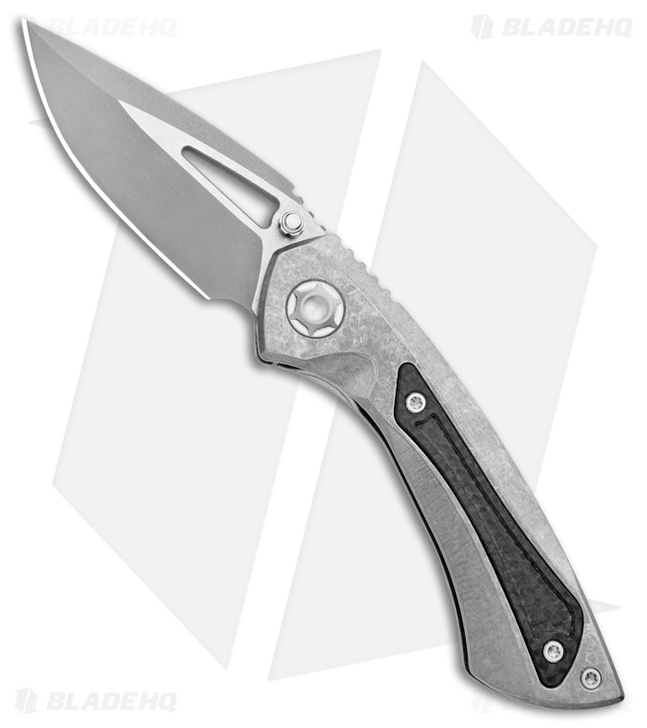 EOS Dorado S Frame Lock Knife Stonewashed/Sasha Titanium (3" Gray) 