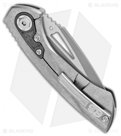 EOS Dorado S Frame Lock Knife Stonewashed/Sasha Titanium (3" Gray) 