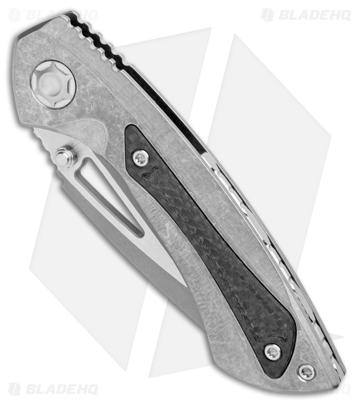 EOS Dorado S Frame Lock Knife Stonewashed/Sasha Titanium (3" Gray) 