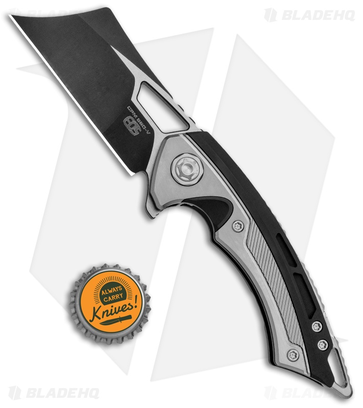 EOS Mini Nautilus Frame Lock Knife Titanium Satin/Black (3.1" Black)